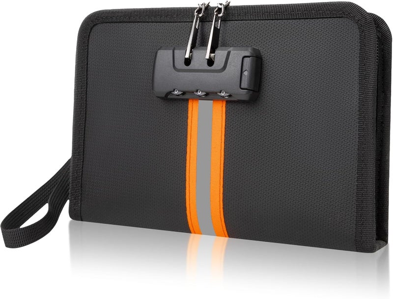 XIAODUN Fireproof Money Bag,Money Bag with Lock and Zipper,Safe Fireproof Waterproof,Suitable for Cash, Mobile Phones, Keys, Credit Cards - Image 1